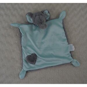 Stephan Baby Elephant Lovey Security Blanket Gray Heart Silky Satin Plush Toy